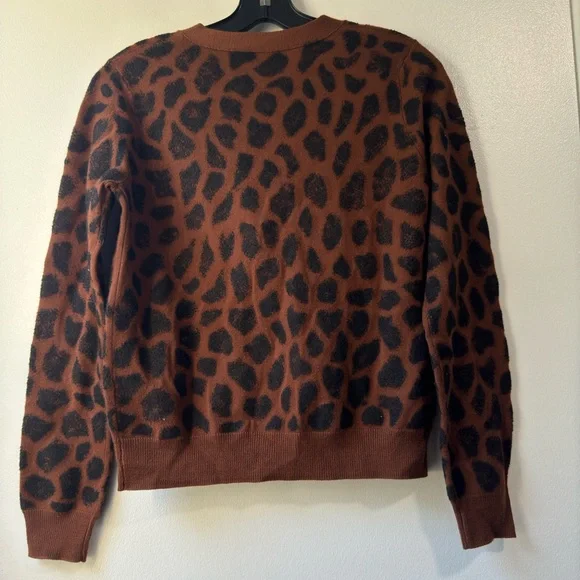 3.1 Phillip Lim Leopard Print Gray Merino Zip Cardigan Size S - Picture 7 of 12